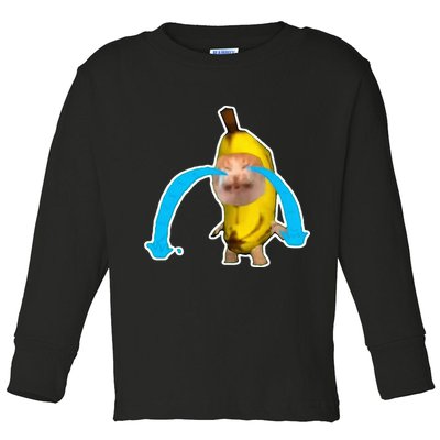 Crying Banana Cat Meme Toddler Long Sleeve Shirt