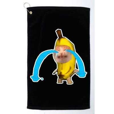 Crying Banana Cat Meme Golf Towel