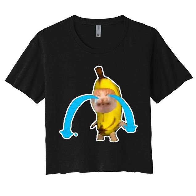 Crying Banana Cat Meme Crop Top
