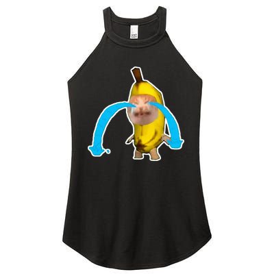 Crying Banana Cat Meme Women's Perfect Tri Rocker Tank