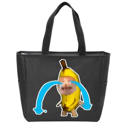 Crying Banana Cat Meme Zip Tote Bag