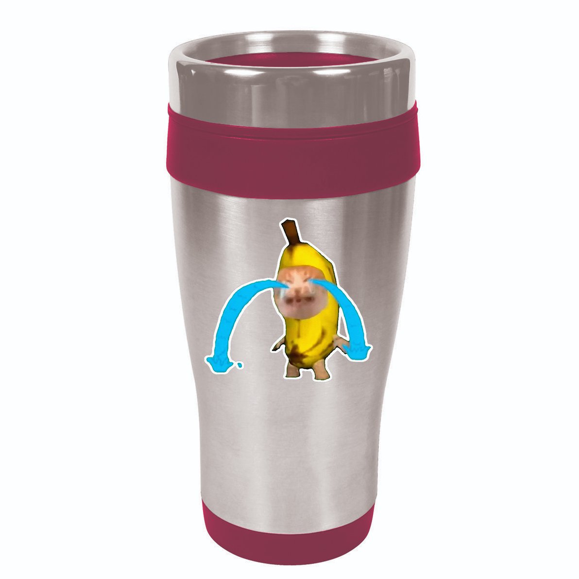 Crying Banana Cat Meme 16oz Travel Tumbler