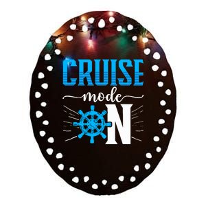 Cruising Boat Cruise Mode On Cruise Ship Ceramic Oval Ornament