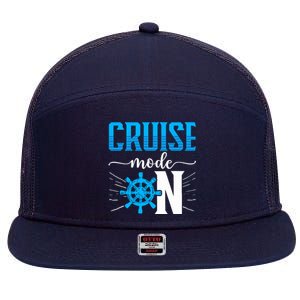 Cruising Boat Cruise Mode On Cruise Ship 7 Panel Mesh Trucker Snapback Hat