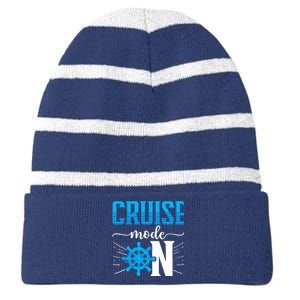 Cruising Boat Cruise Mode On Cruise Ship Striped Beanie with Solid Band