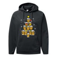 Craft Beer Christmas Tree Ornament for Beer Enthusiast Performance Fleece Hoodie