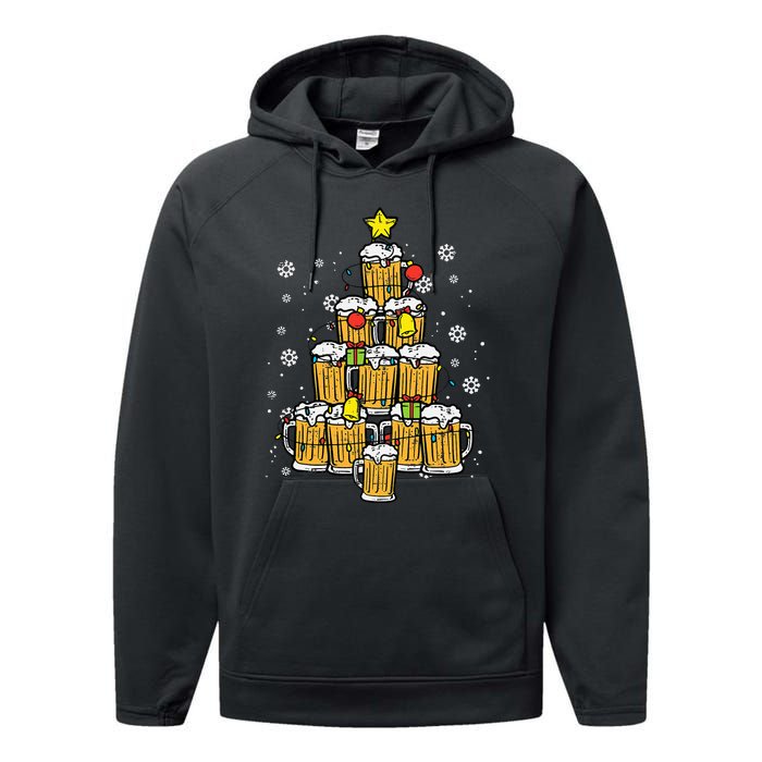 Craft Beer Christmas Tree Ornament for Beer Enthusiast Performance Fleece Hoodie