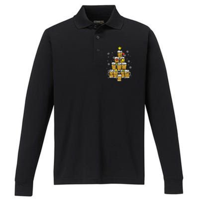 Craft Beer Christmas Tree Ornament for Beer Enthusiast Performance Long Sleeve Polo