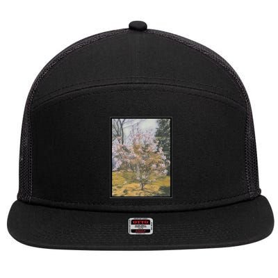 Cherry Blossoms 7 Panel Mesh Trucker Snapback Hat