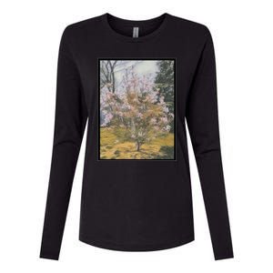 Cherry Blossoms Womens Cotton Relaxed Long Sleeve T-Shirt