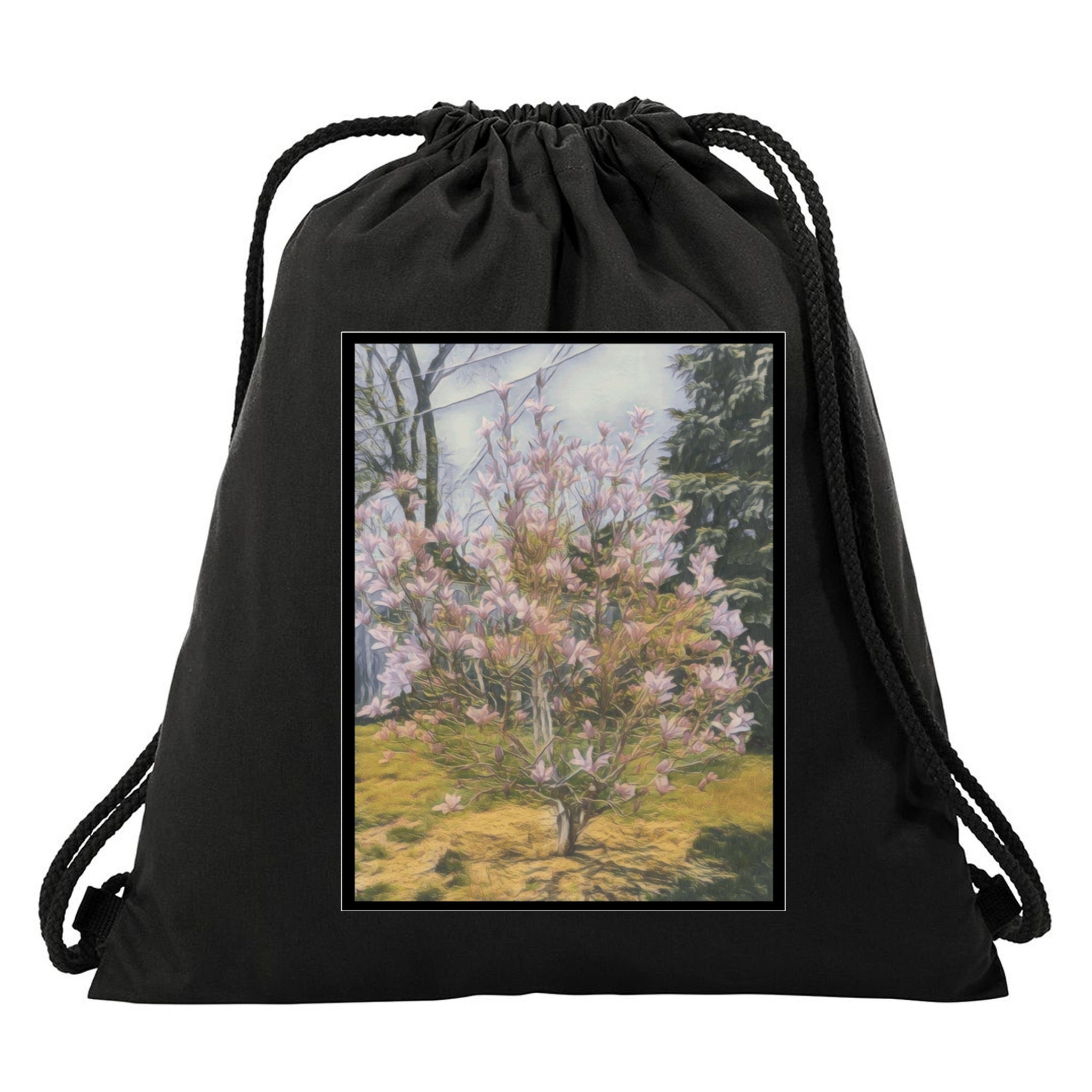 Cherry Blossoms Drawstring Bag