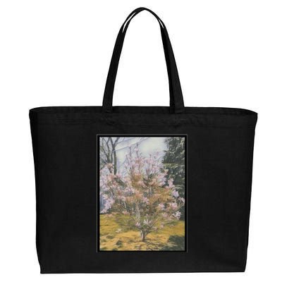 Cherry Blossoms Cotton Canvas Jumbo Tote