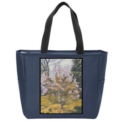 Cherry Blossoms Zip Tote Bag