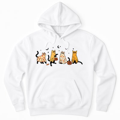 Cute Black Cats In Ghost Costume Women And Halloween Hoodie