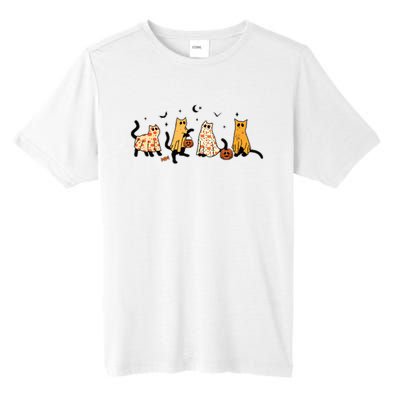 Cute Black Cats In Ghost Costume Women And Halloween Tall Fusion ChromaSoft Performance T-Shirt