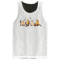 Cute Black Cats In Ghost Costume Women And Halloween Mesh Reversible Basketball Jersey Tank