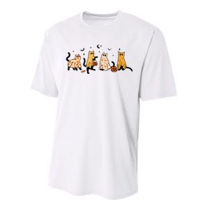 Cute Black Cats In Ghost Costume Women And Halloween Performance Sprint T-Shirt