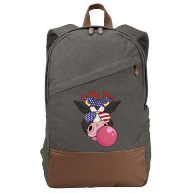 Cow Baloon Cute Usa Stars Cute Gift Cotton Canvas Backpack