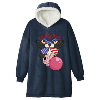 Cow Baloon Cute Usa Stars Cute Gift Hooded Wearable Blanket