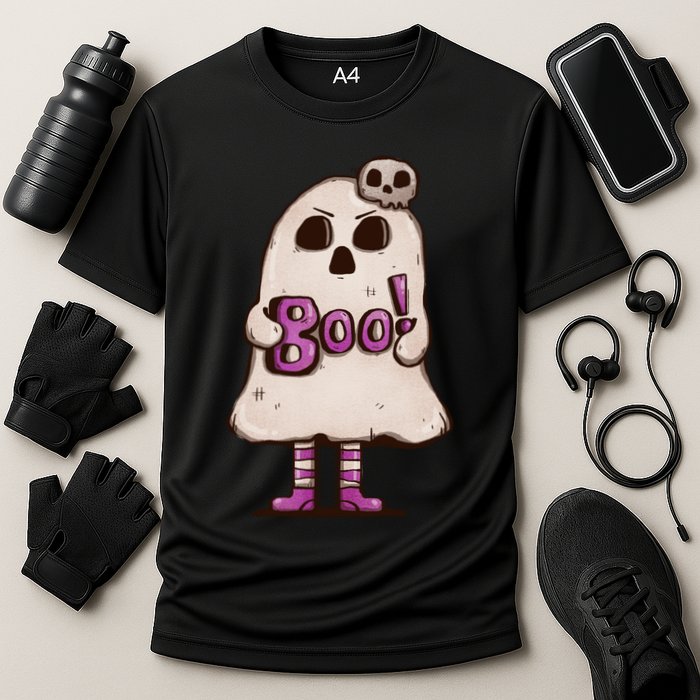 Cute Boo Creepy Scary Skull Skeleton Performance Shirt