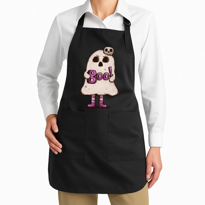 Cute Boo Creepy Scary Skull Skeleton Apron