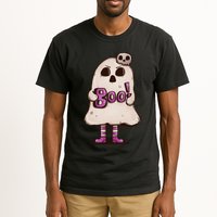 Cute Boo Creepy Scary Skull Skeleton Tall T-Shirt