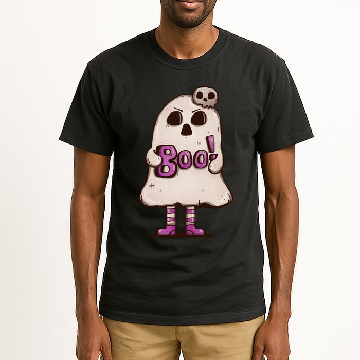 Cute Boo Creepy Scary Skull Skeleton Tall T-Shirt