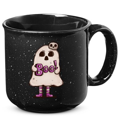 Cute Boo Creepy Scary Skull Skeleton 15oz Campfire Ceramic Mug