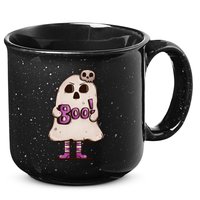 Cute Boo Creepy Scary Skull Skeleton 15oz Campfire Ceramic Mug