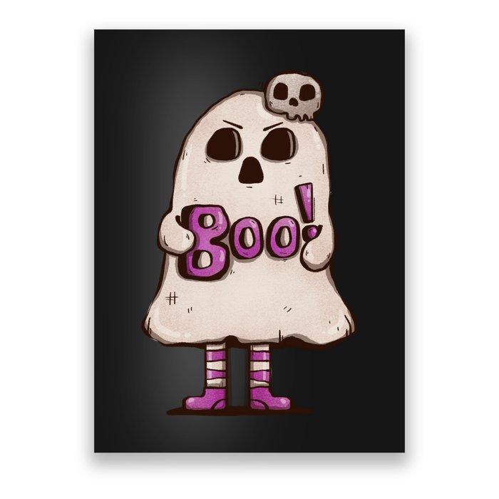 Cute Boo Creepy Scary Skull Skeleton Poster