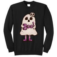 Cute Boo Creepy Scary Skull Skeleton Tall Sweatshirt