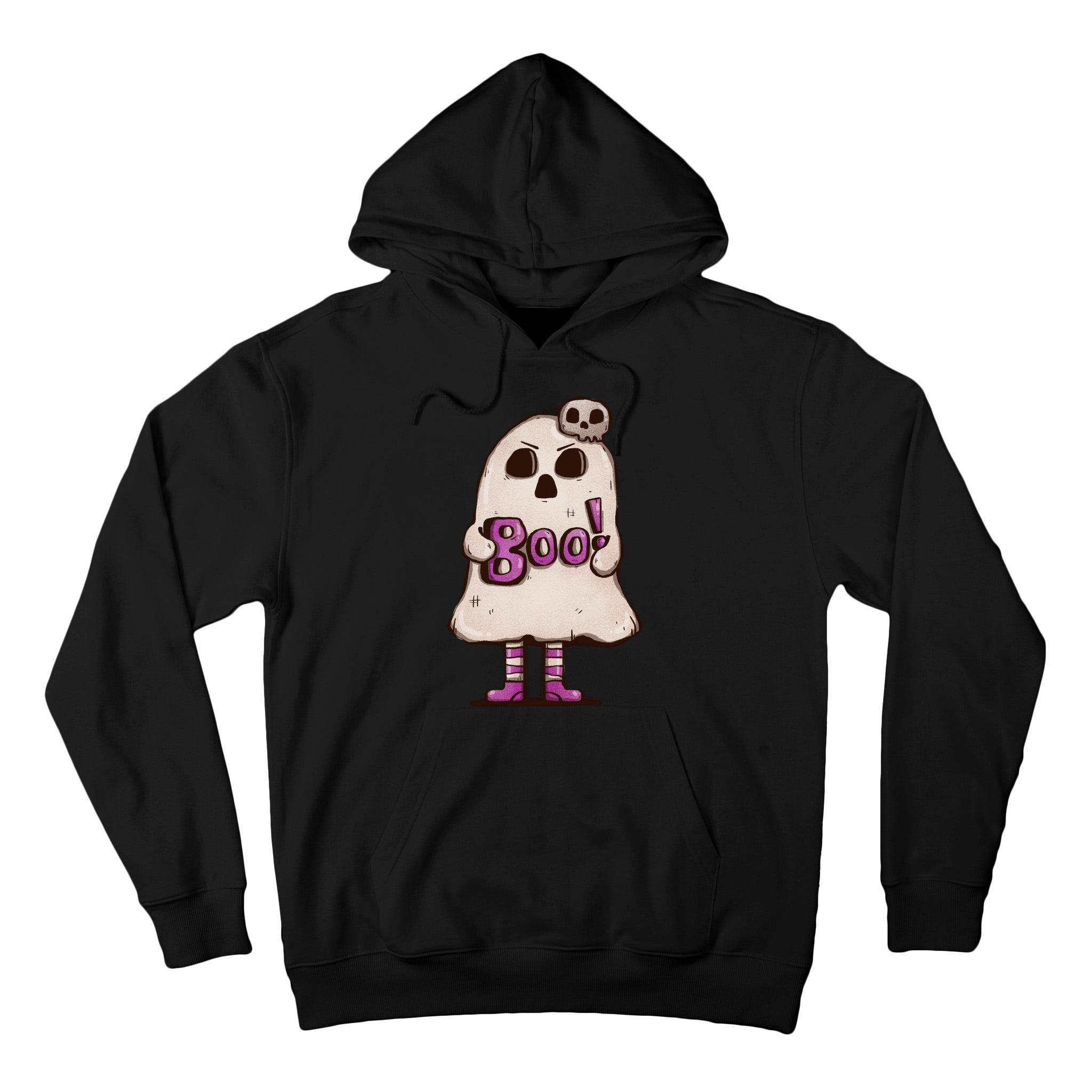 Cute Boo Creepy Scary Skull Skeleton Tall Hoodie