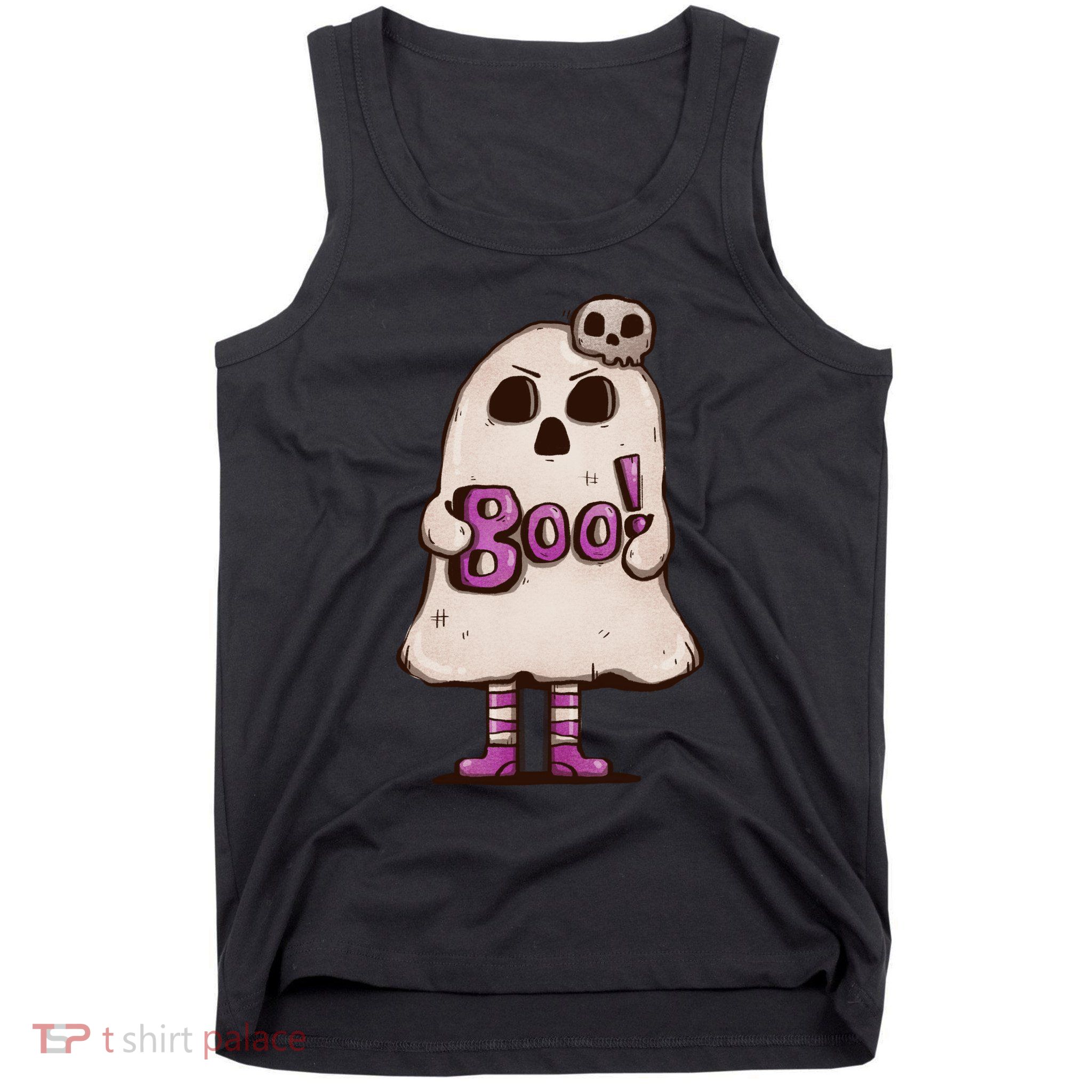 Cute Boo Creepy Scary Skull Skeleton Tank Top