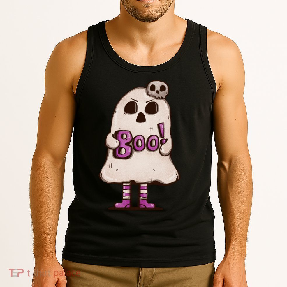 Cute Boo Creepy Scary Skull Skeleton Tank Top