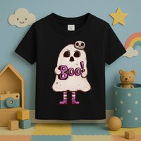 Cute Boo Creepy Scary Skull Skeleton Toddler T-Shirt
