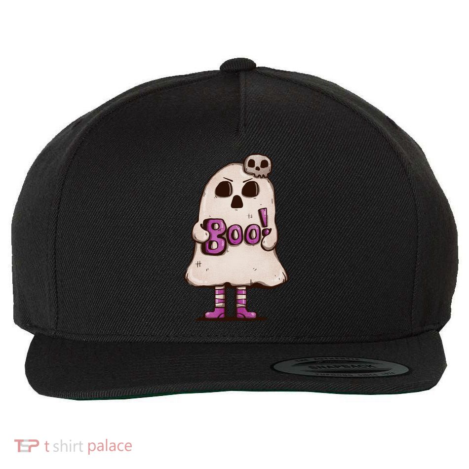 Cute Boo Creepy Scary Skull Skeleton Wool Snapback Cap