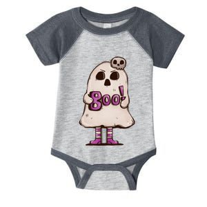 Cute Boo Creepy Scary Skull Skeleton Infant Baby Jersey Bodysuit