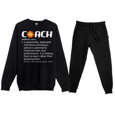 Coach Basketball Coaching Gift Premium Crewneck Sweatsuit Set