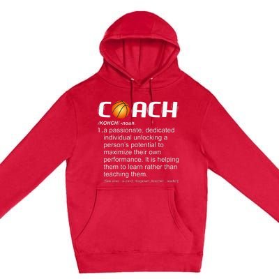 Coach Basketball Coaching Gift Premium Pullover Hoodie