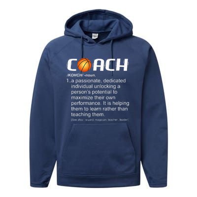 Coach Basketball Coaching Gift Performance Fleece Hoodie