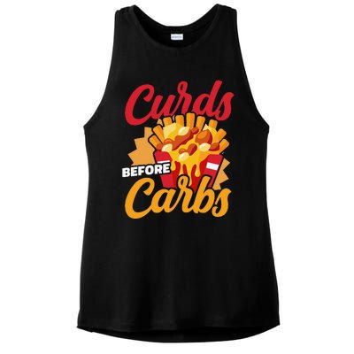 Curds Before Carbs Cheddar Cheese Curd Fast Food Snack Ladies PosiCharge Tri-Blend Wicking Tank