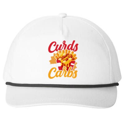 Curds Before Carbs Cheddar Cheese Curd Fast Food Snack Snapback Five-Panel Rope Hat