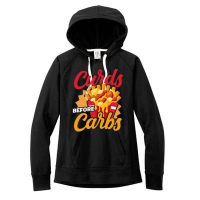 Curds Before Carbs Cheddar Cheese Curd Fast Food Snack Women's Fleece Hoodie