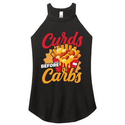 Curds Before Carbs Cheddar Cheese Curd Fast Food Snack Women's Perfect Tri Rocker Tank