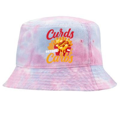 Curds Before Carbs Cheddar Cheese Curd Fast Food Snack Tie-Dyed Bucket Hat