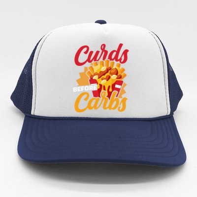 Curds Before Carbs Cheddar Cheese Curd Fast Food Snack Trucker Hat