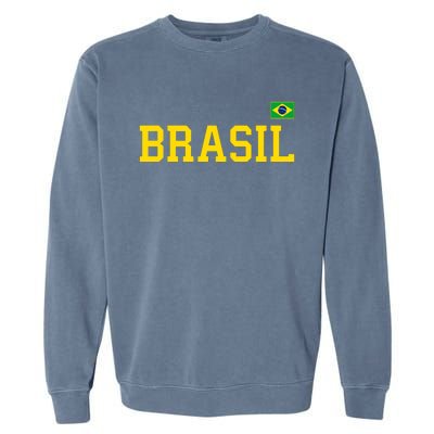 Cool Brasil Country Name Flag Garment-Dyed Sweatshirt