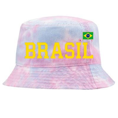 Cool Brasil Country Name Flag Tie-Dyed Bucket Hat