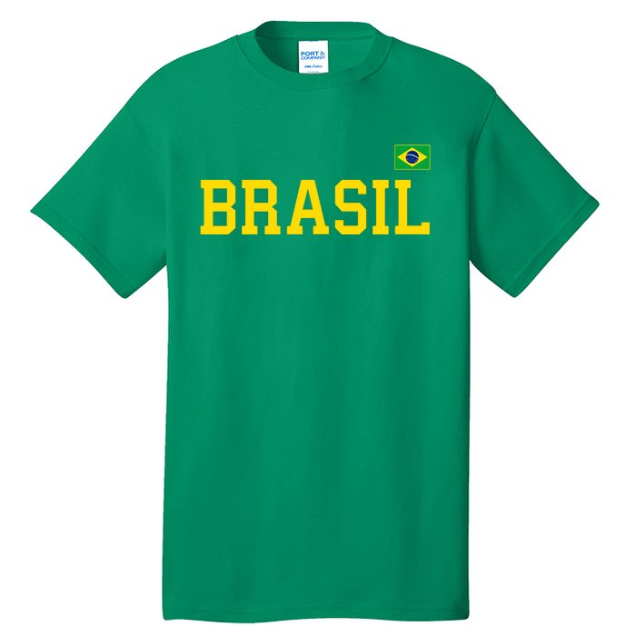 Cool Brasil Country Name Flag Tall T-Shirt