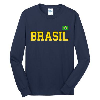 Cool Brasil Country Name Flag Tall Long Sleeve T-Shirt